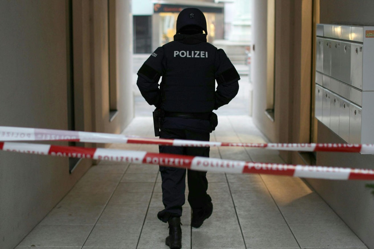 The man was approached by the Polizei and 'let one off' in their direct vicinity 