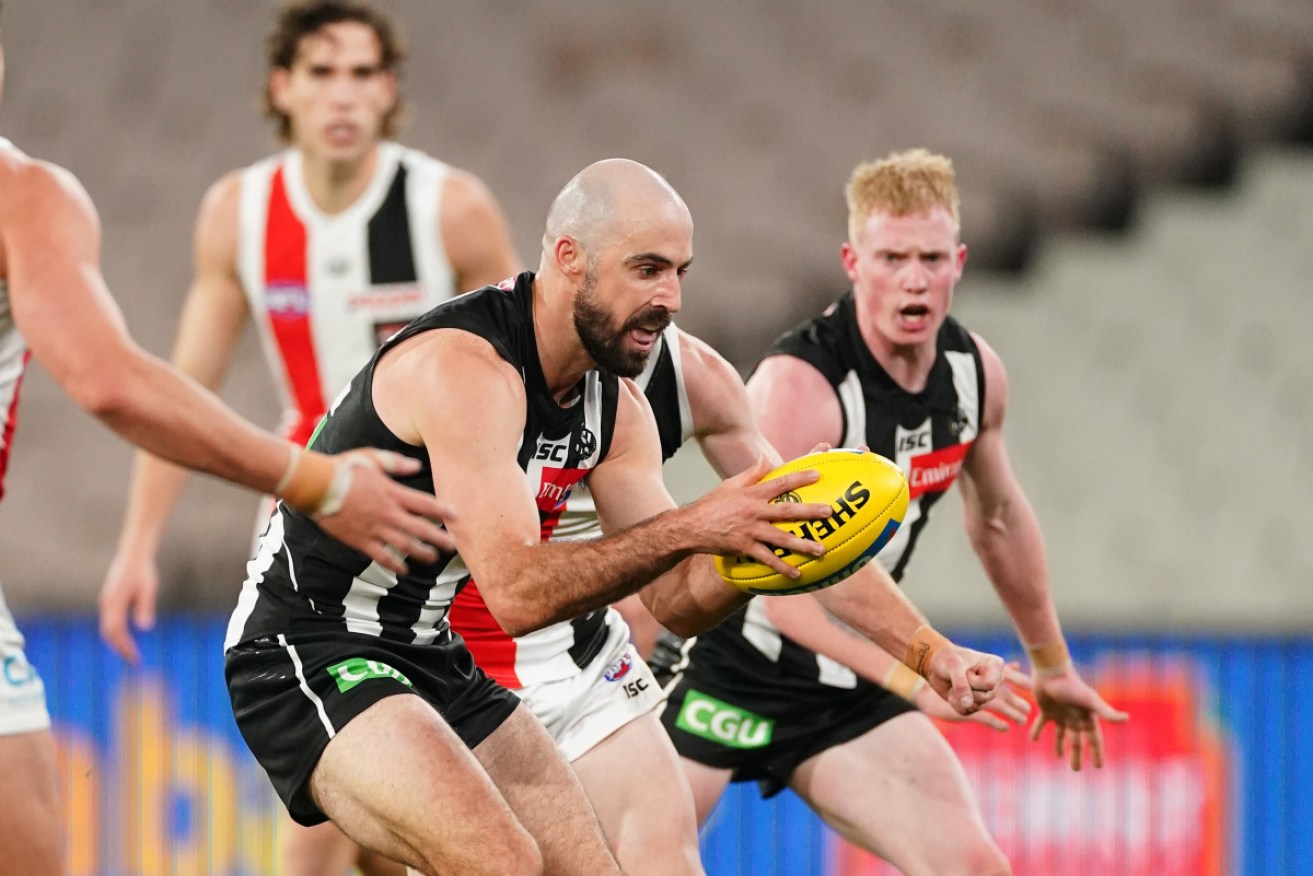 Steele Sidebottom is one of the Collingwood players under investigation for COVID-19 breaches. 