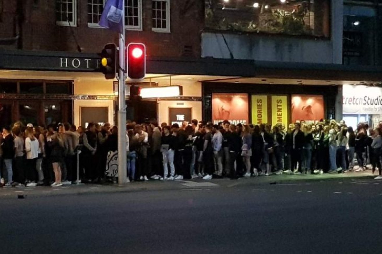 A large crowd of people formed a queue outside the Golden Sheaf on Wednesday night.