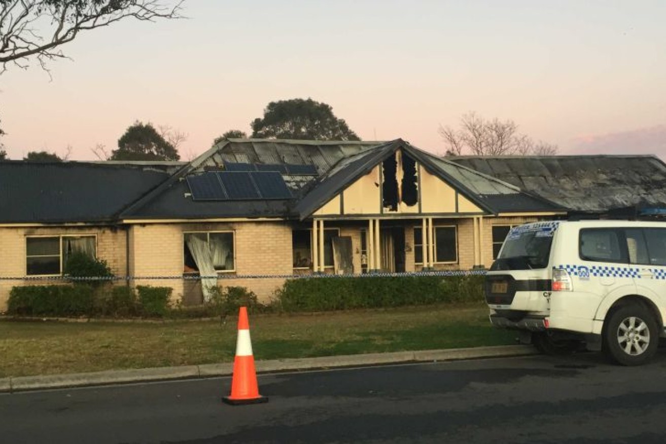 The house was badly damaged in the fire.