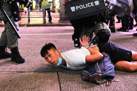 Protester urges priority on HK safe haven visas
