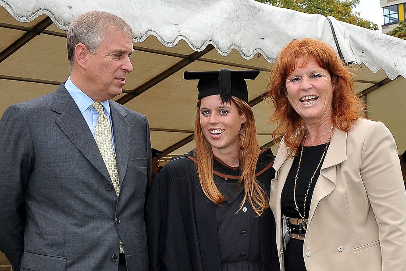 Sarah Ferguson (right), remains close to ex-husband Prince Andrew (left) and the pair is often seen with their princess children.