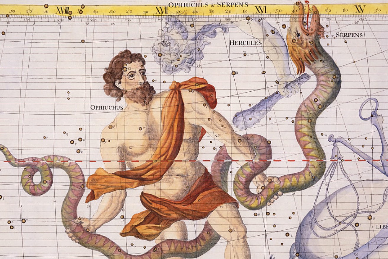 Constellation of Ophiuchus Group Engraving by Sir James Thornhill.