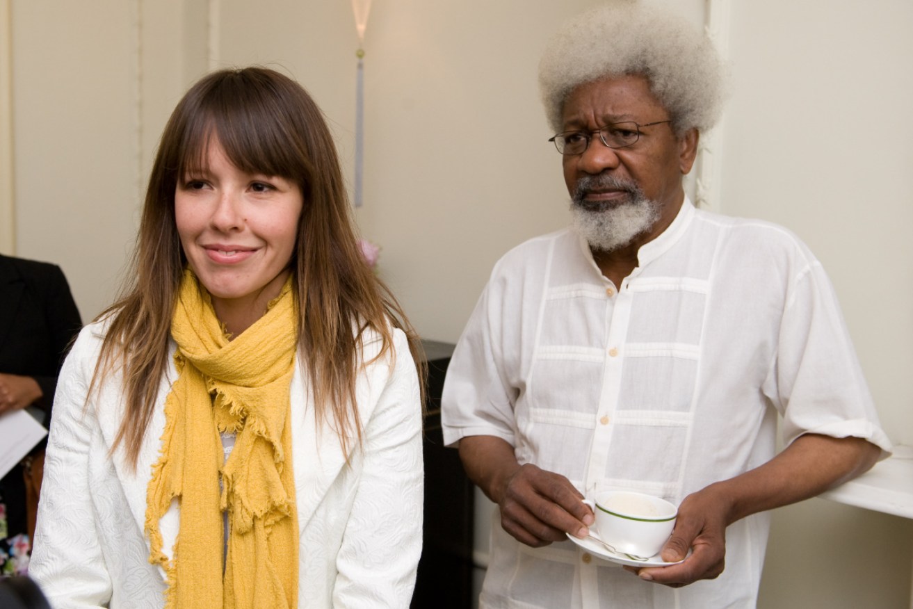 Miles Franklin winner Tara June Winch with Wole Soyinka in 2008 at a mentor and protege arts initiative in London.