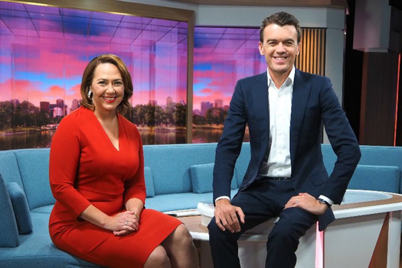 Lisa Millar with co-host Michael Rowland. She will leave <i>ABC News Breakfast</i> next month.