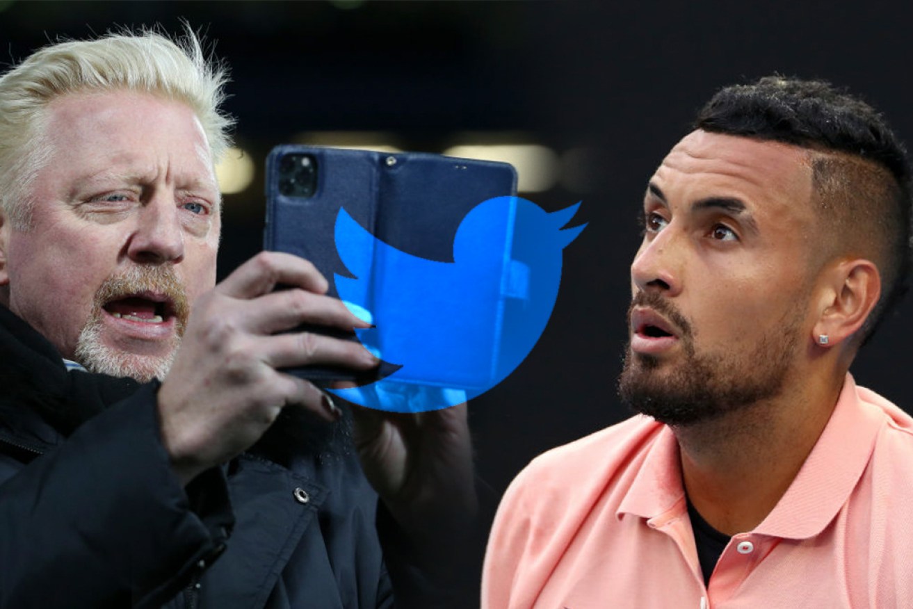 Spat: Boris Becker and Nick Kyrgios.