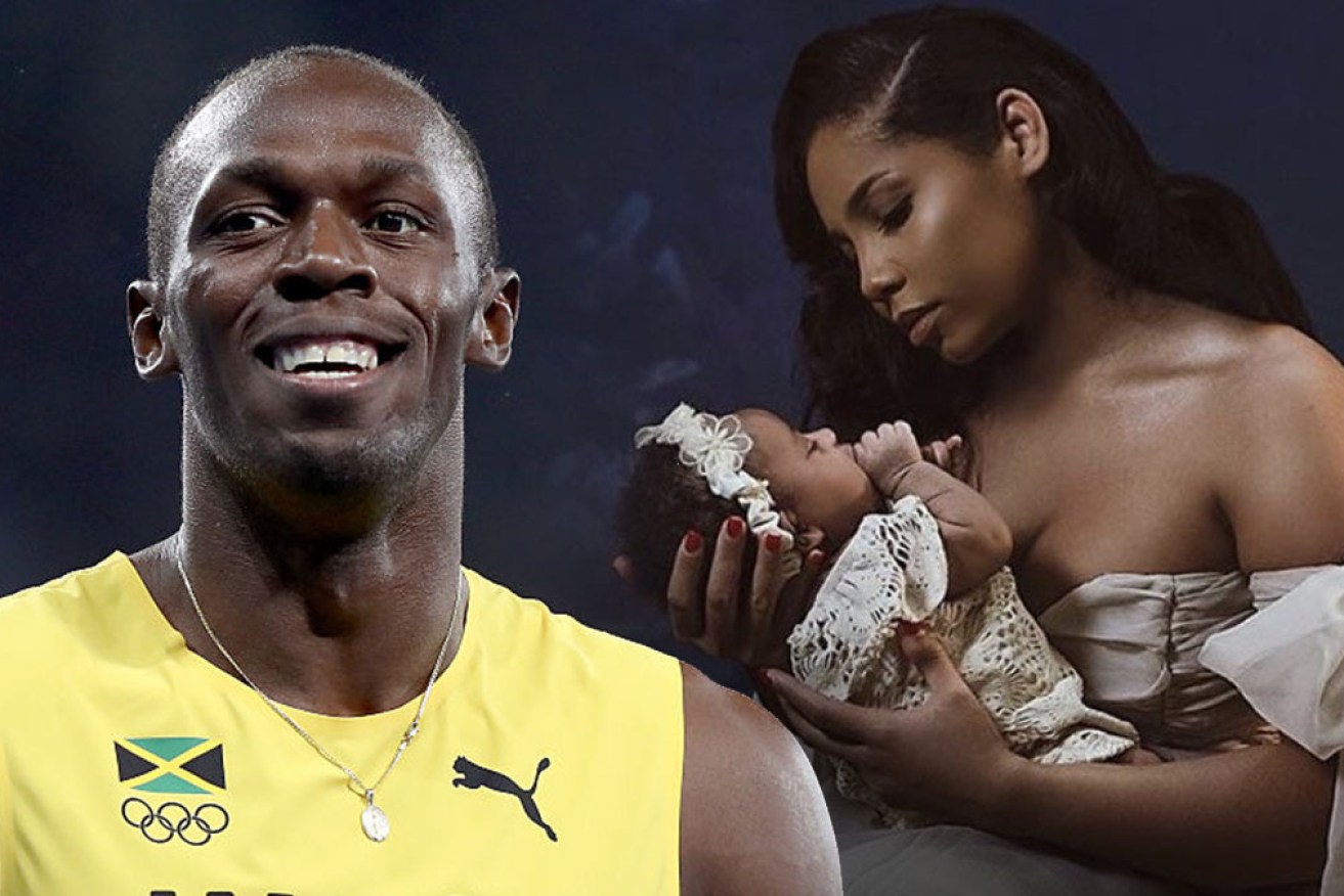 Usain Bolt has revealed the name of his newborn daughter, in a photoshoot with mum Kasi Bennett.