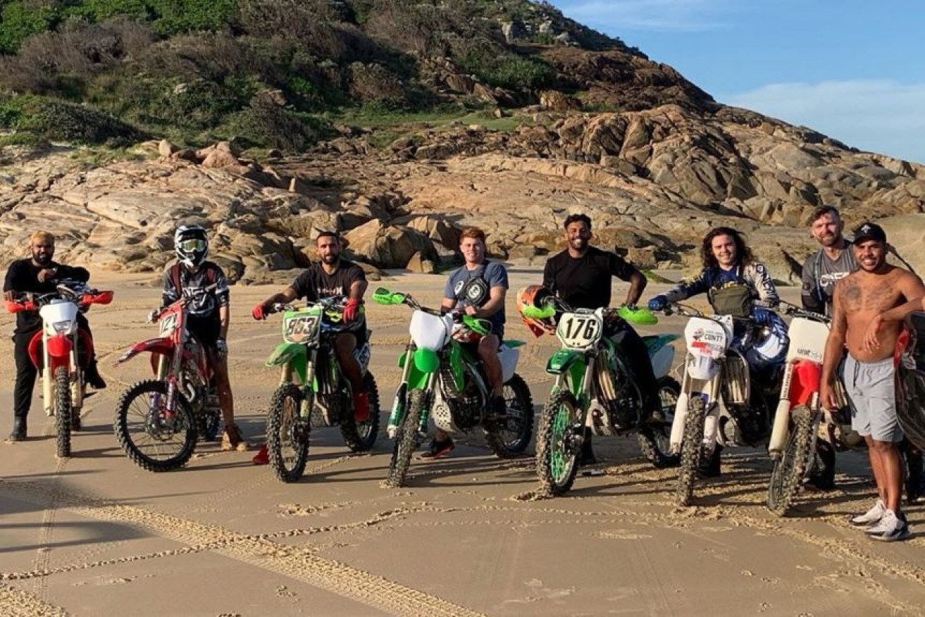 The group went dirt-biking on beaches in the South West Rocks area.