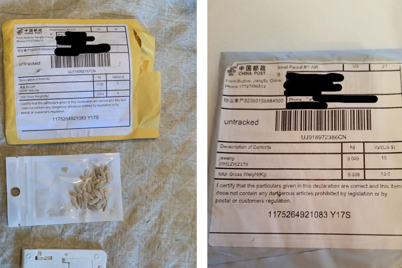 Mystery seed packets (such as these, recovered in Maryland, USA) are being received across Australia. 