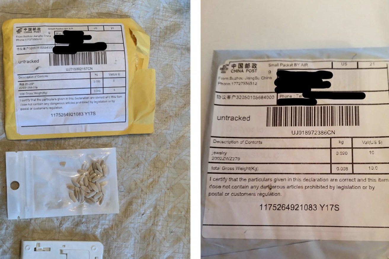Mystery seed packets (such as these, recovered in Maryland, USA) are being received across Australia.