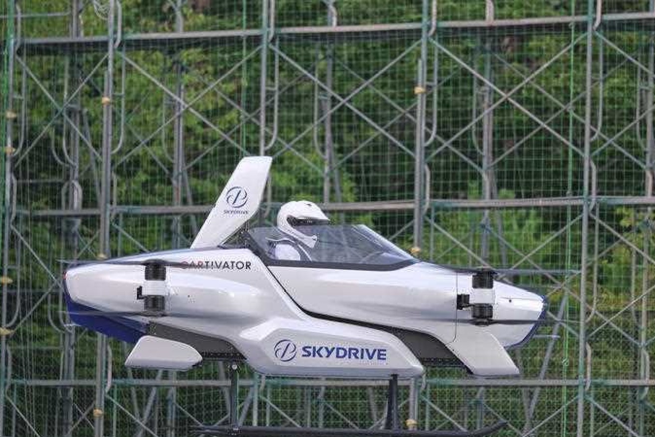 A manned "flying car" at Toyota Test Field in central Japan.