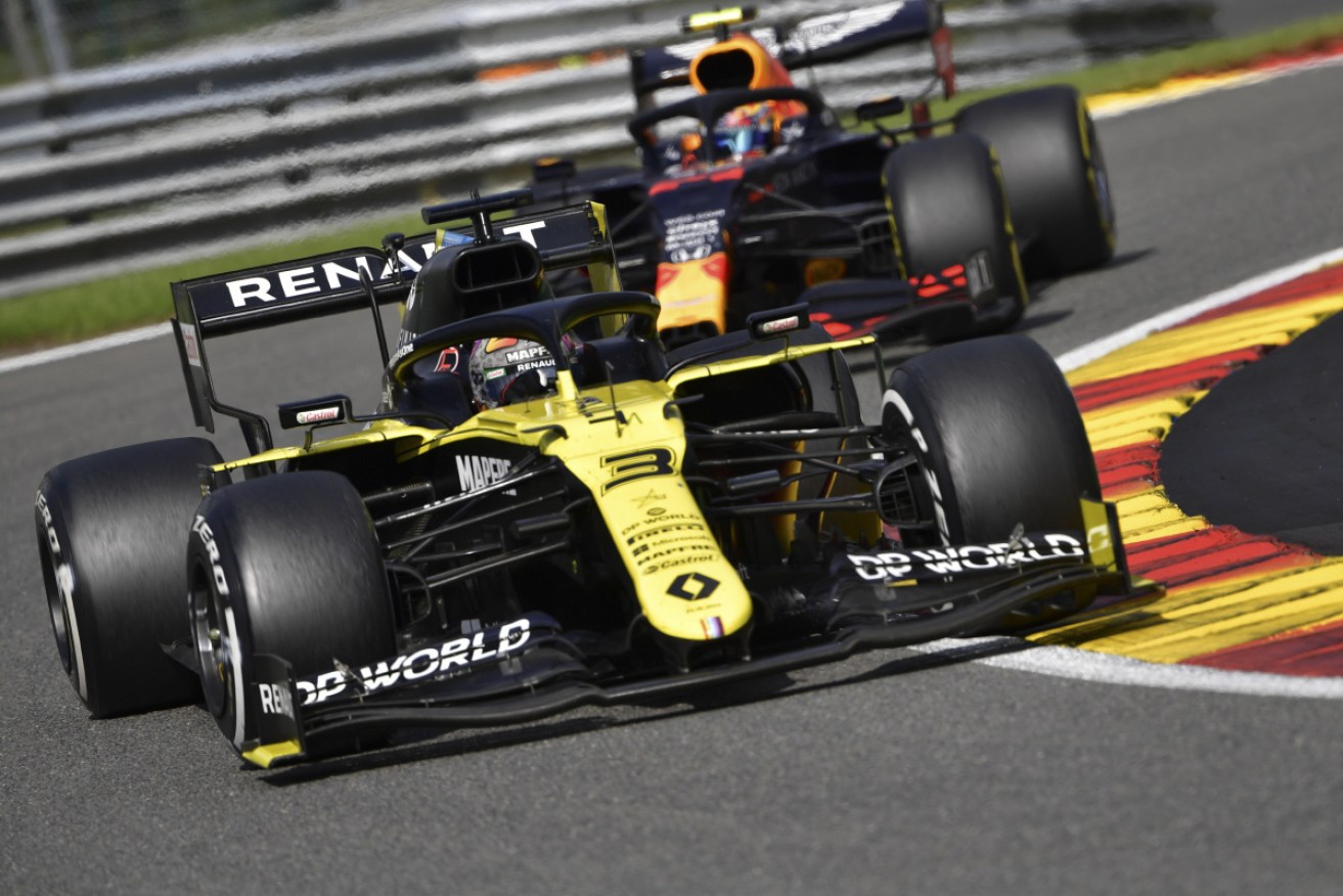 Daniel Ricciardo on the charge at Spa-Francorchamps on Sunday. 