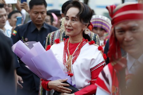 Myanmar leader Aung San Suu Kyi declares intent to contest election