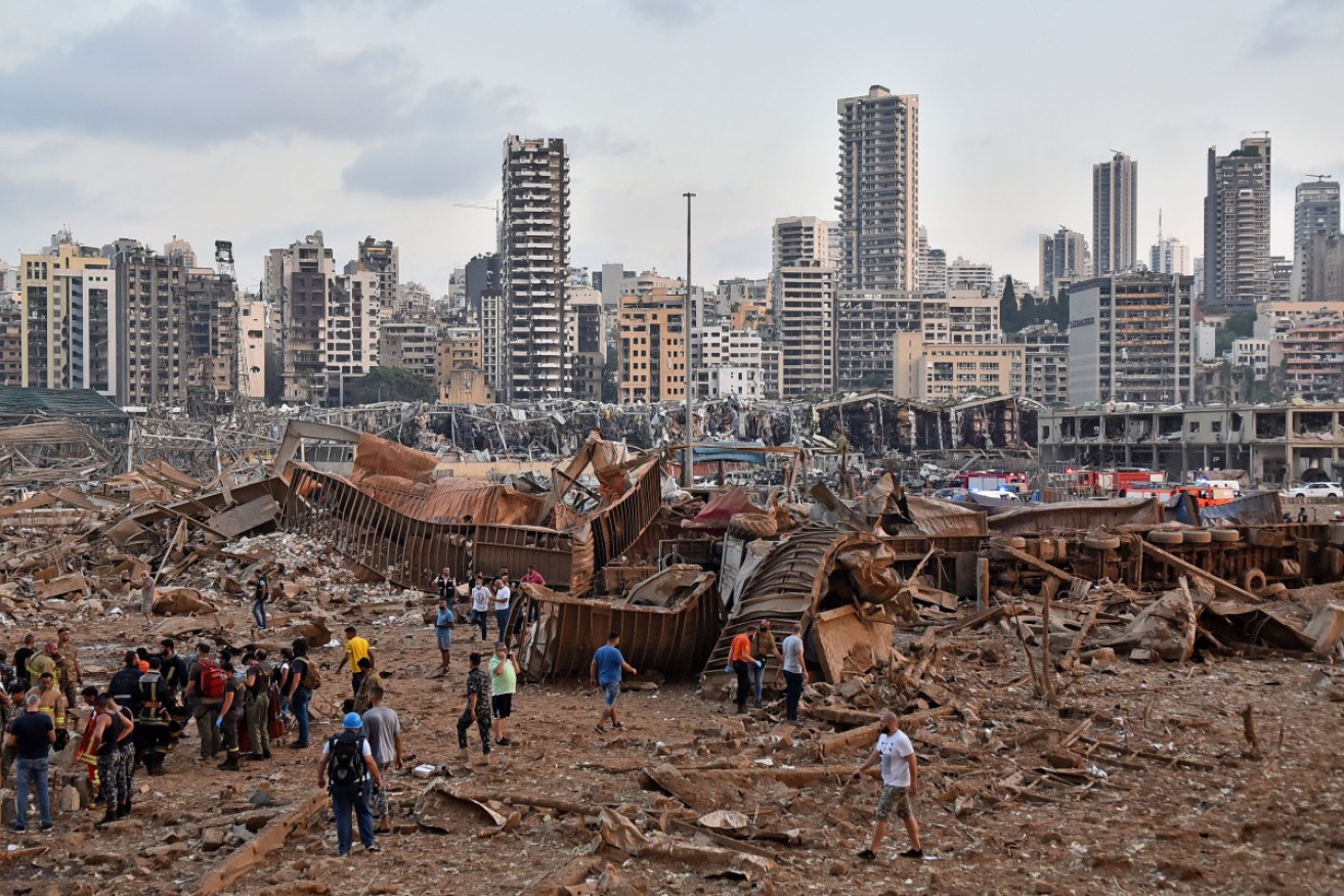 The scene of an explosion at the Beirut port on August 4.