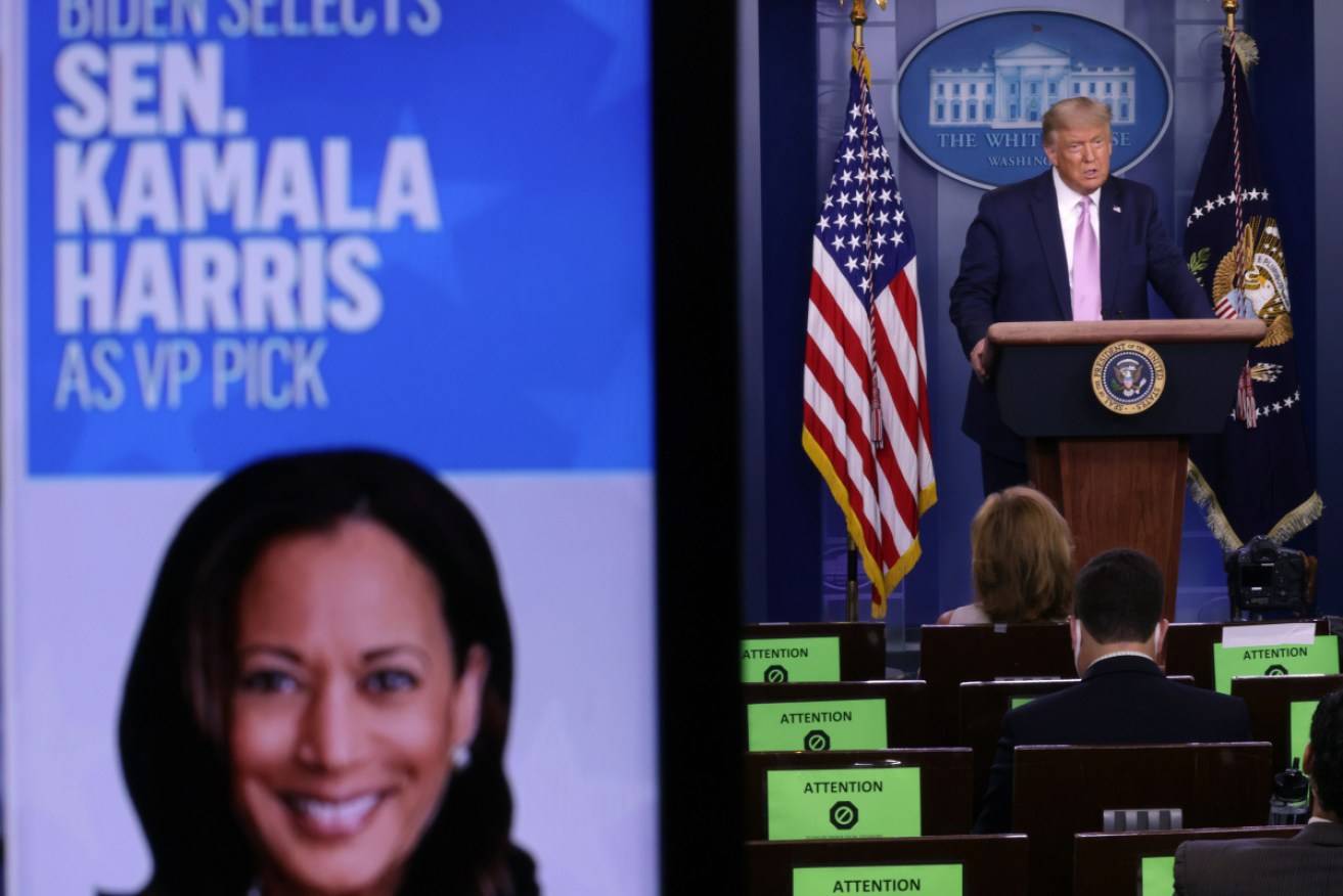 Donald Trump  can't trusted on anything, says Kamala harris, least of all about COVID.