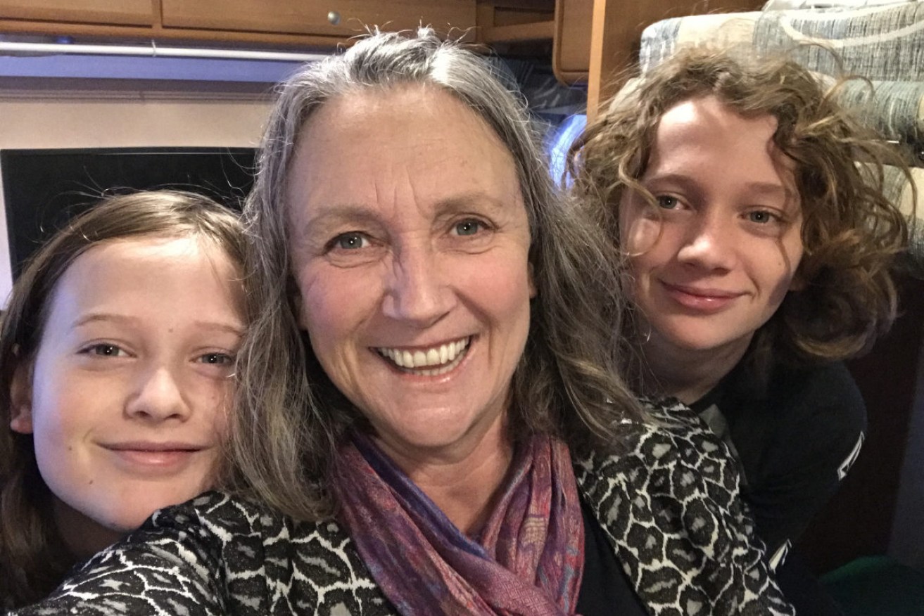 Kathryn Powley with her sons Nick (L), 10, and Alex, 12.