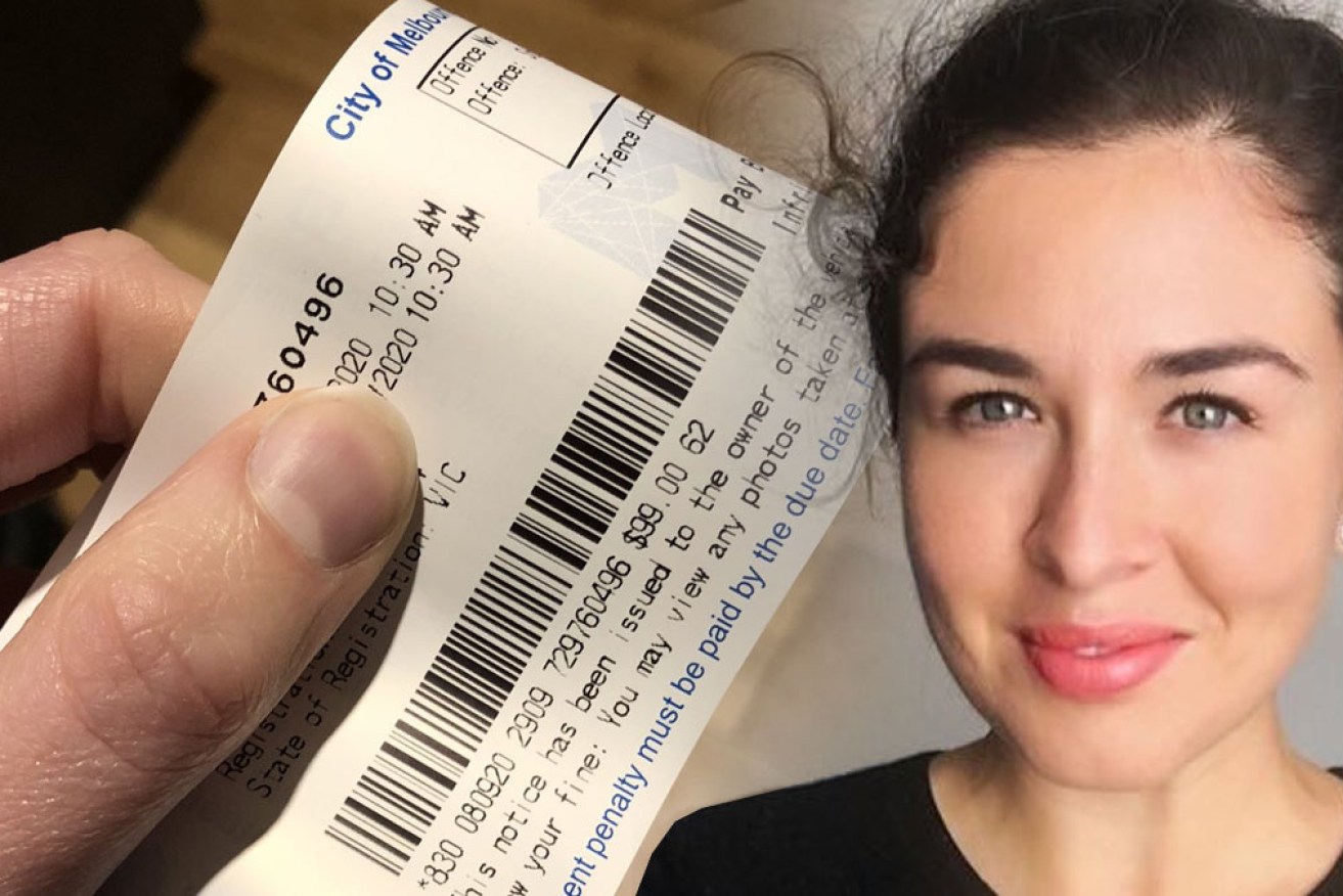 Katarina Arandjelovic says she found the ticket on her car after working 56 hours in four days.