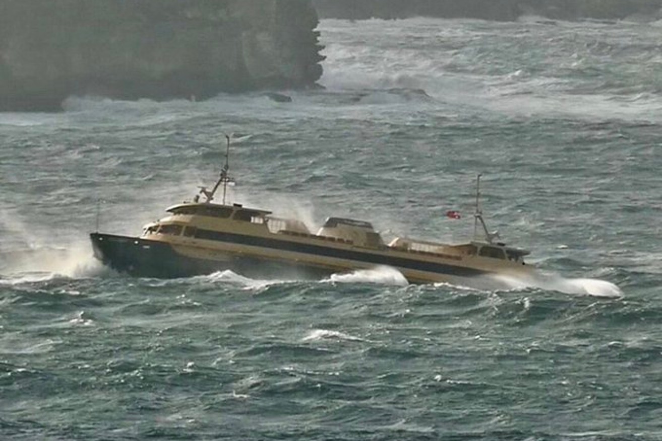 Wild weather caused widespread flooding up and down the NSW coast, while the Manly ferry suspended its Sydney Harbour service on Monday morning.