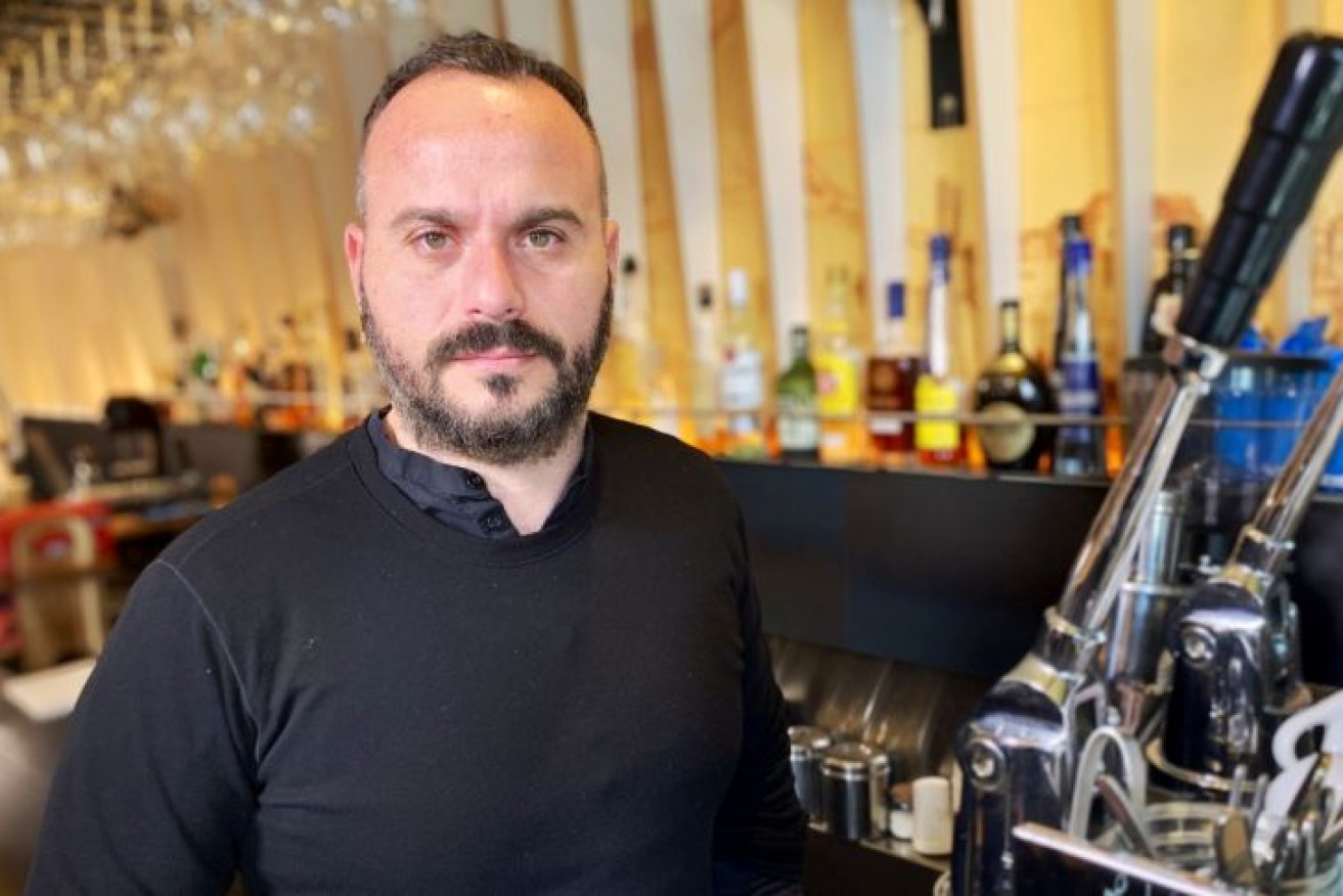 Restaurant owner Stavros Konis says profits are so low he is struggling to pay rent and might have to close.