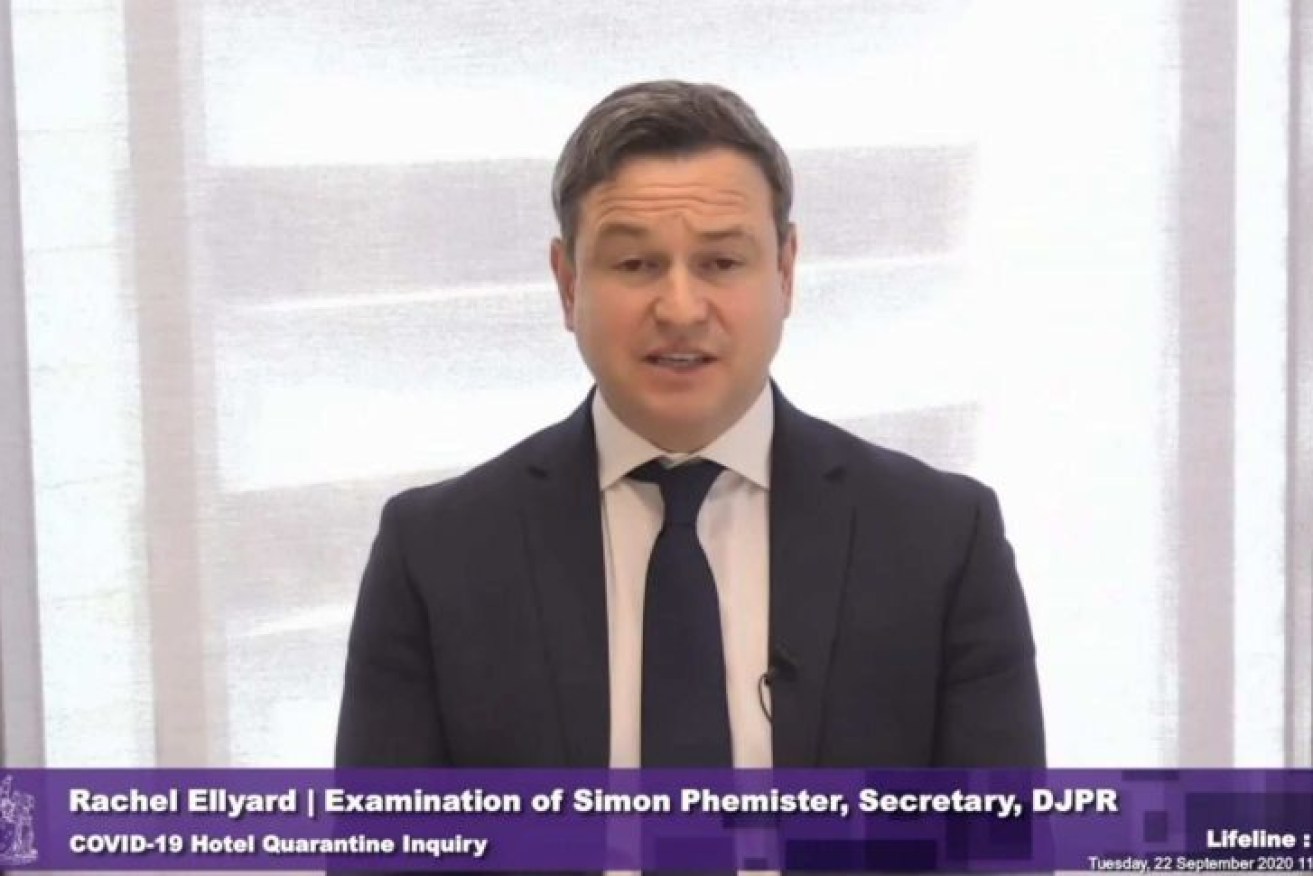DJPR secretary Simon Phemister says he did not ask who made the decision to procure private security contractors.