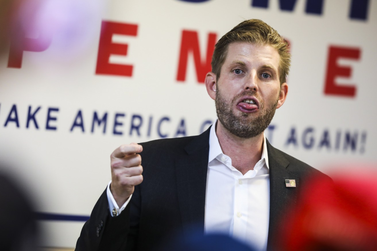 Eric Trump on the campaign trail for his father, Donald, earlier in September.