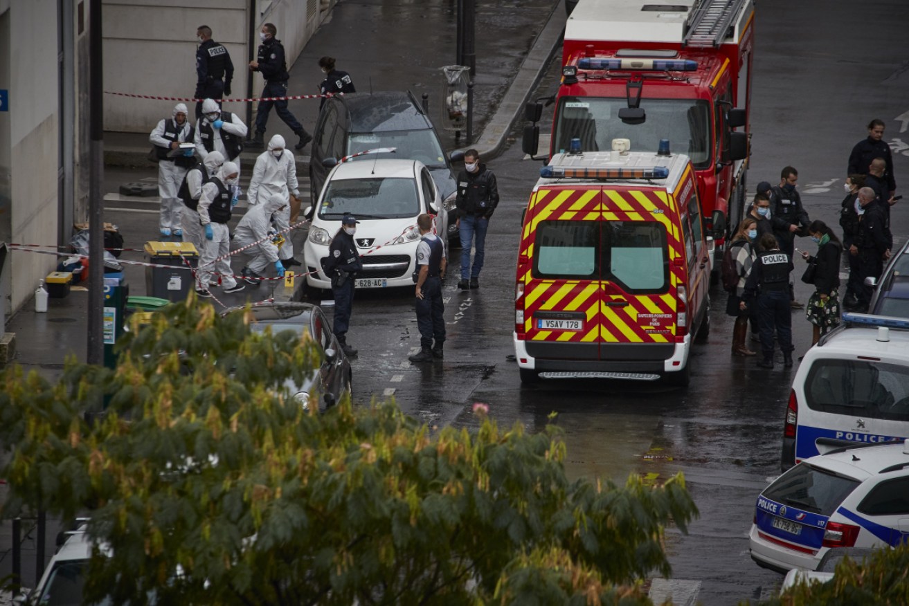 French security and medical workers on site after the attack.