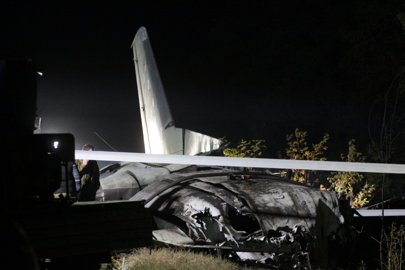 At least 22 people have been killed after a military aircraft crashed in eastern Ukraine, the civil defence authority says.
