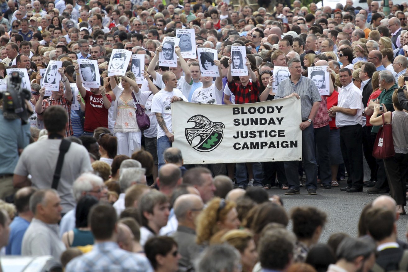 Families of victims campaign for Bloody Sunday justice in June 2010.   