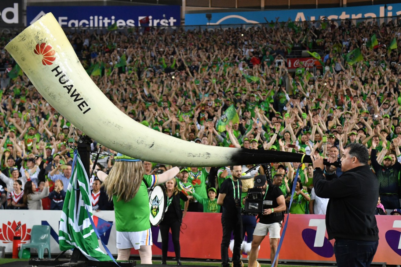 Simpler times ... the 2019 NRL Grand Final between the Canberra Raiders and the Sydney Roosters.