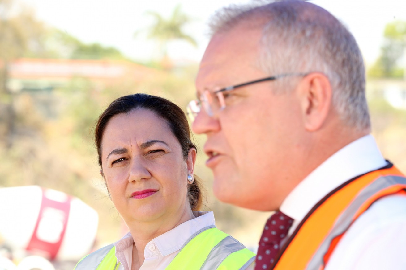 Scott Morrison and Annastacia Palaszczuk are at loggerheads over a funeral. 