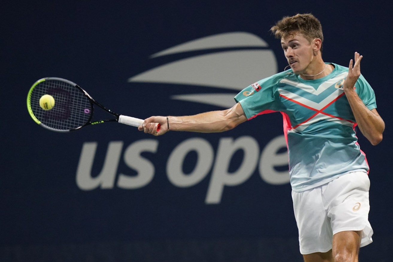 Alex de Minaur in action against Slovakia's Andrej Martin.