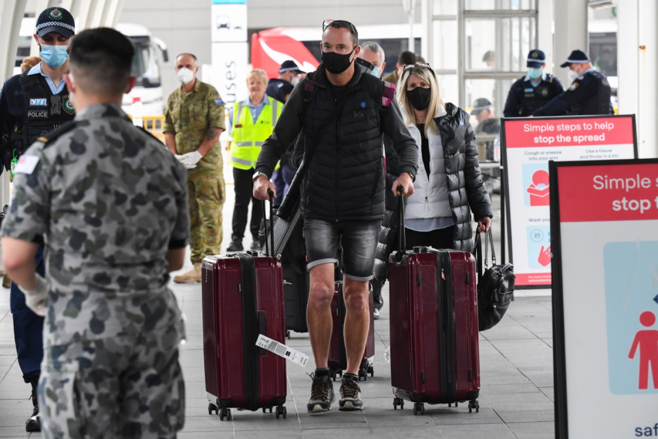 The two travellers managed to board a plane to Melbourne instead of quarantining in Sydney.