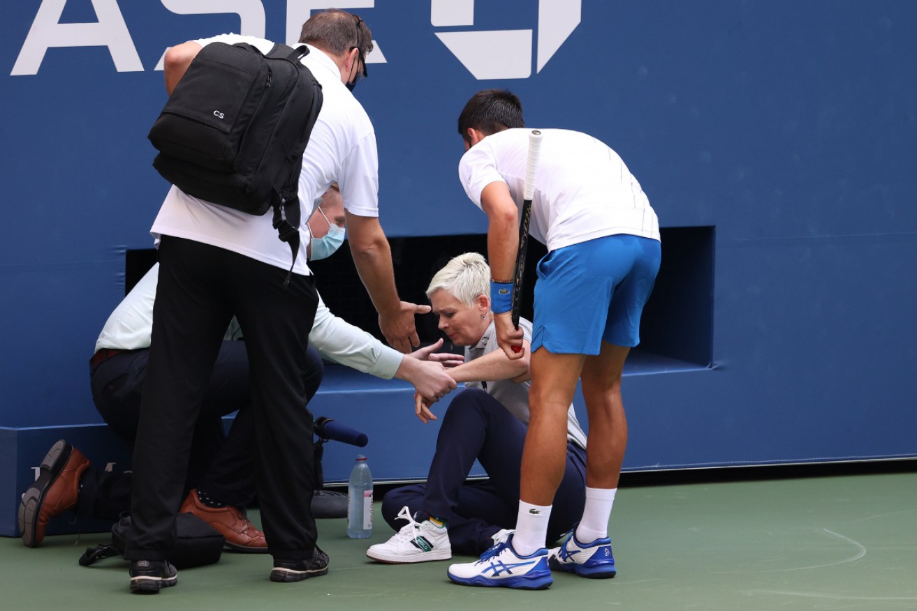 Novak Djokovic will pay a hefty price after inadvertently striking a line judge with a ball.