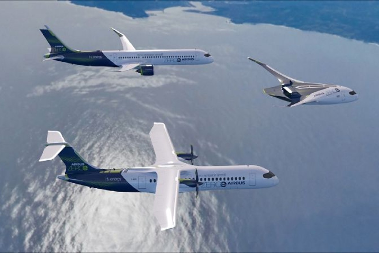 Airbus has unveiled three zero emission concept aircraft named ZEROe, which it says could take to skies in 2035.
