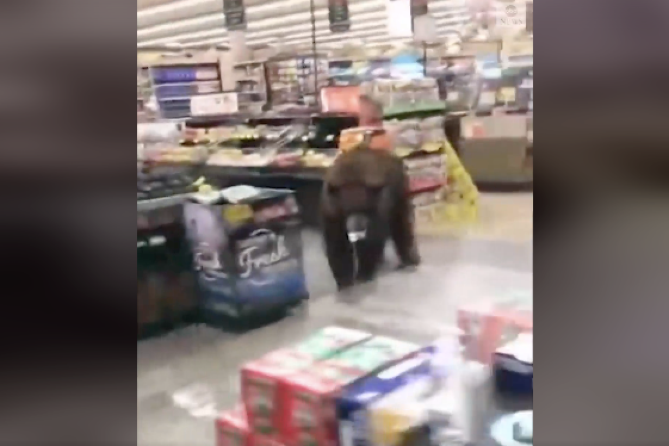 A bear was spotted in a Safeway supermarket at Kings Beach, California.