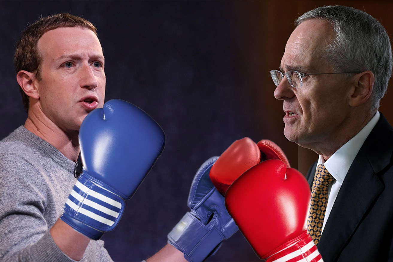 ACCC boss Rod Sims has hit back at Facebook after its "threat" to ban Australian news content.