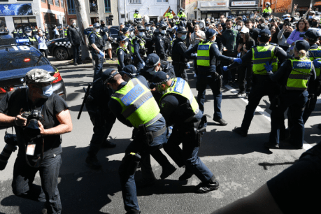 Lockdown deniers taunt police at ‘surprise’ demo