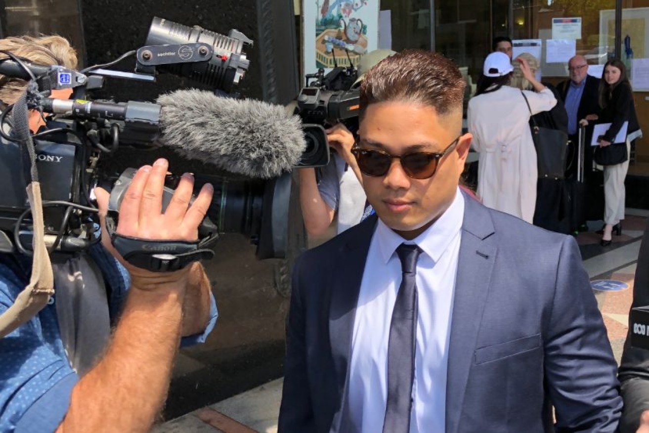 Angelo Dellosa leaves Sydney's Downing Centre court complex today.