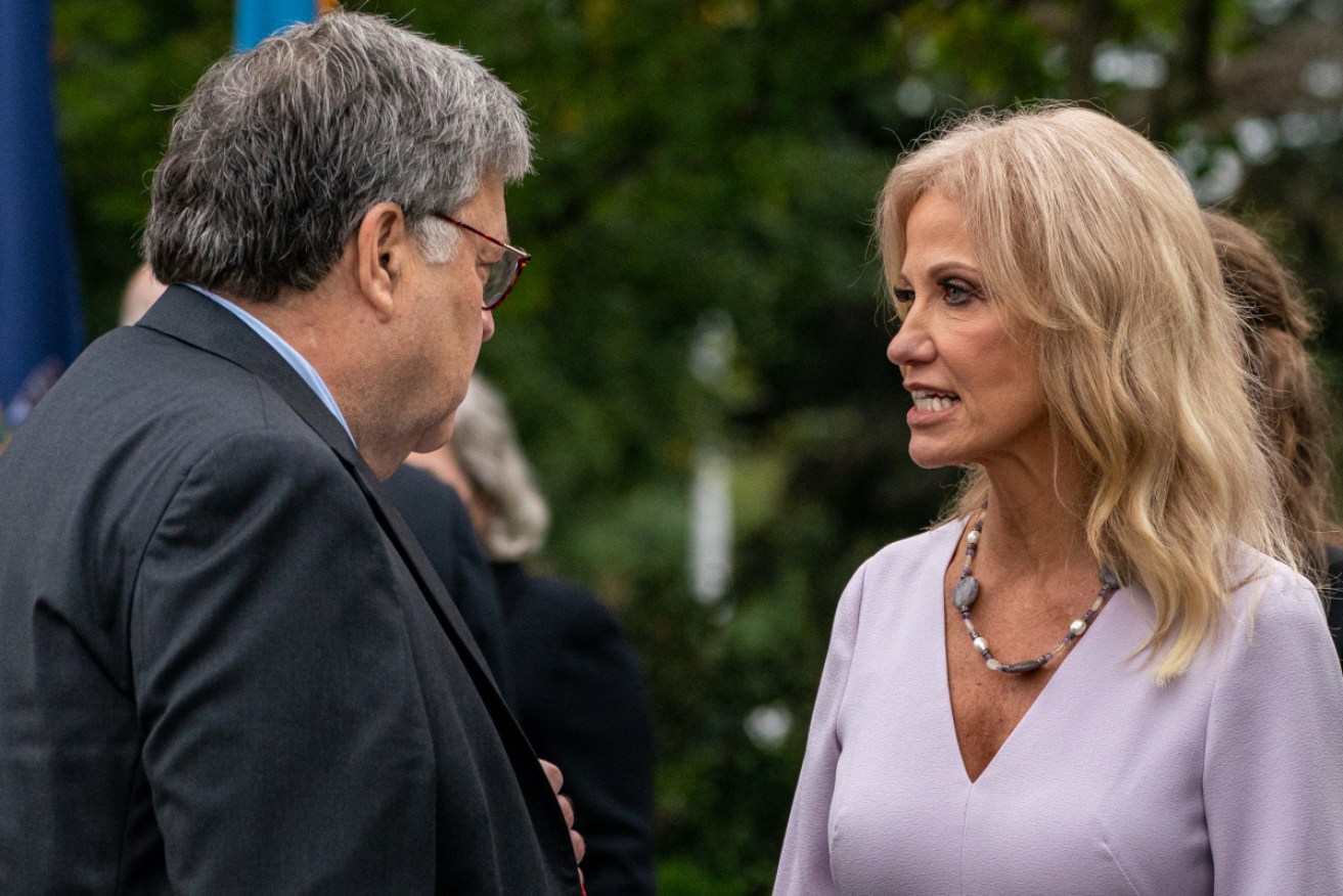 Kellyanne Conway in the Rose Garden of the White House last week.