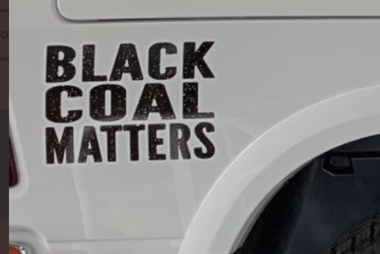 'Black Coal Matters' features on the side of a ute posted to Facebook by Matt Canavan. 