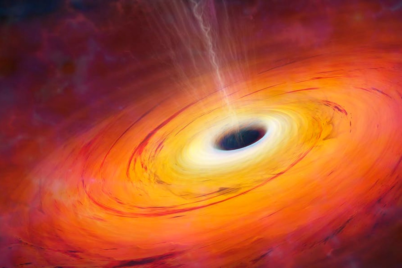 A black hole is an object so compact that nothing can escape its gravitational pull, not even light. They are formed when stars die and start collapsing under their own weight. Deep inside the black hole resides an infinitely hot and dense object, a so-called, singularity.