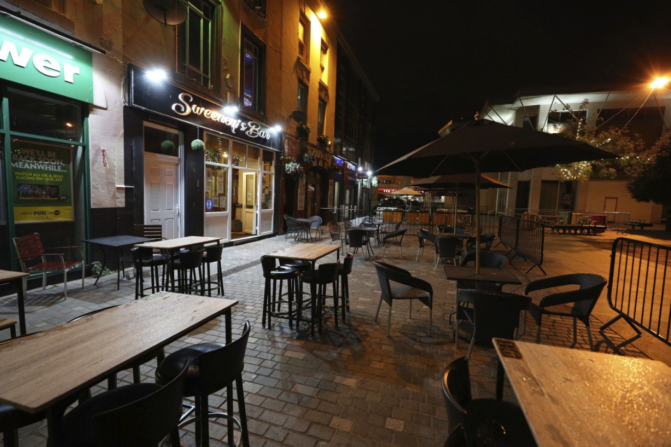 Deserted streets in Liverpool where the pandemic looks set to result in stricter control measures. 