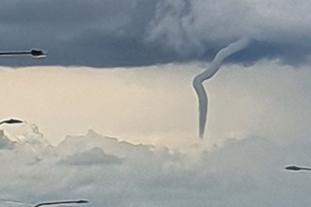 A cold air funnel seen from Warwick in Queensland's southern downs.