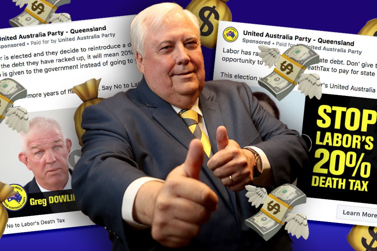 Clive Palmer is spending big on Facebook ads.