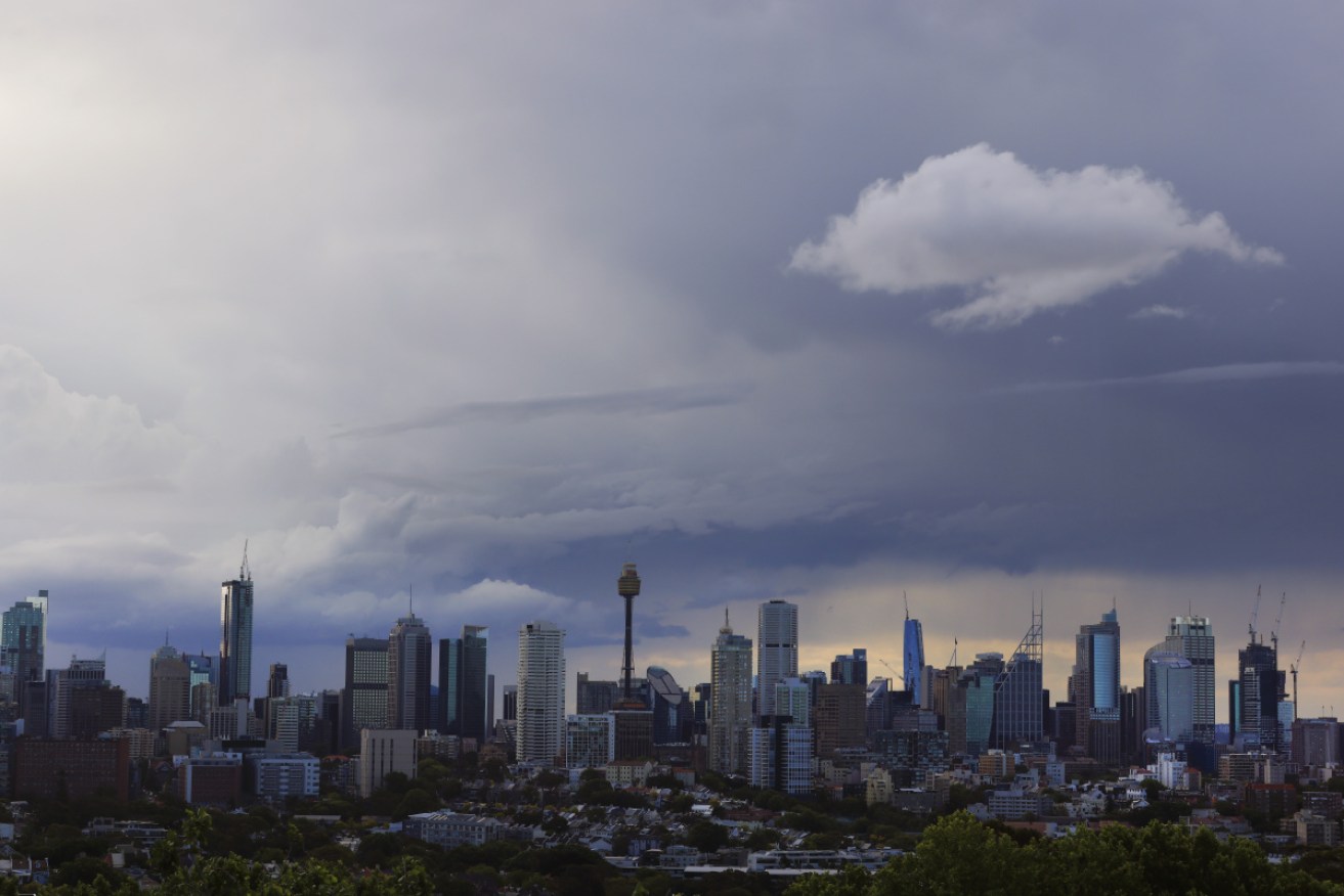 Dark skies over Sydney on Thursday. The wild weather isn't over yet.