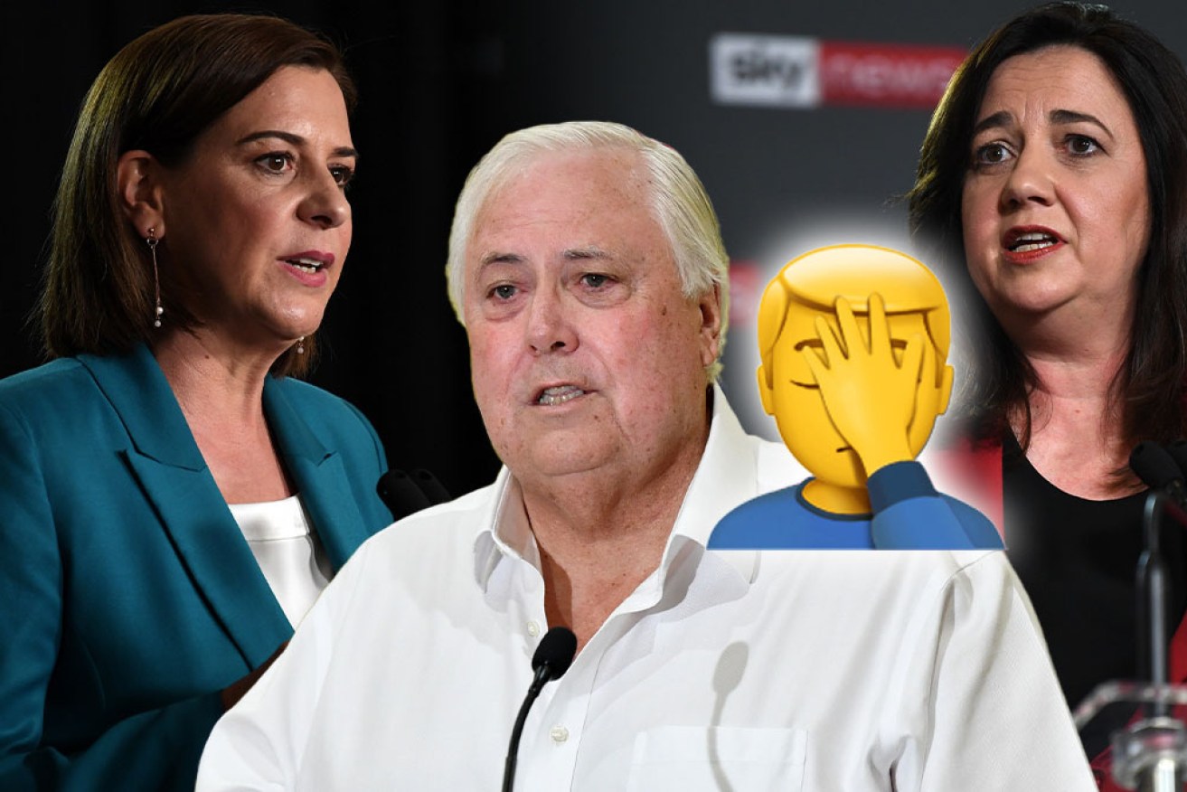 The Queensland election has finally arrived. And Clive Palmer has taken centre stage for the wrong reasons ... again.