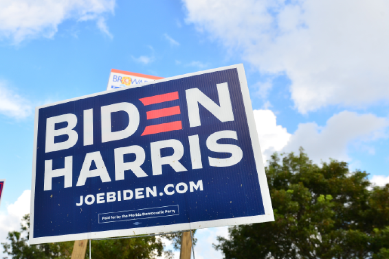 Sign of the times: The polls say Joe Biden holds a comfortable lead.