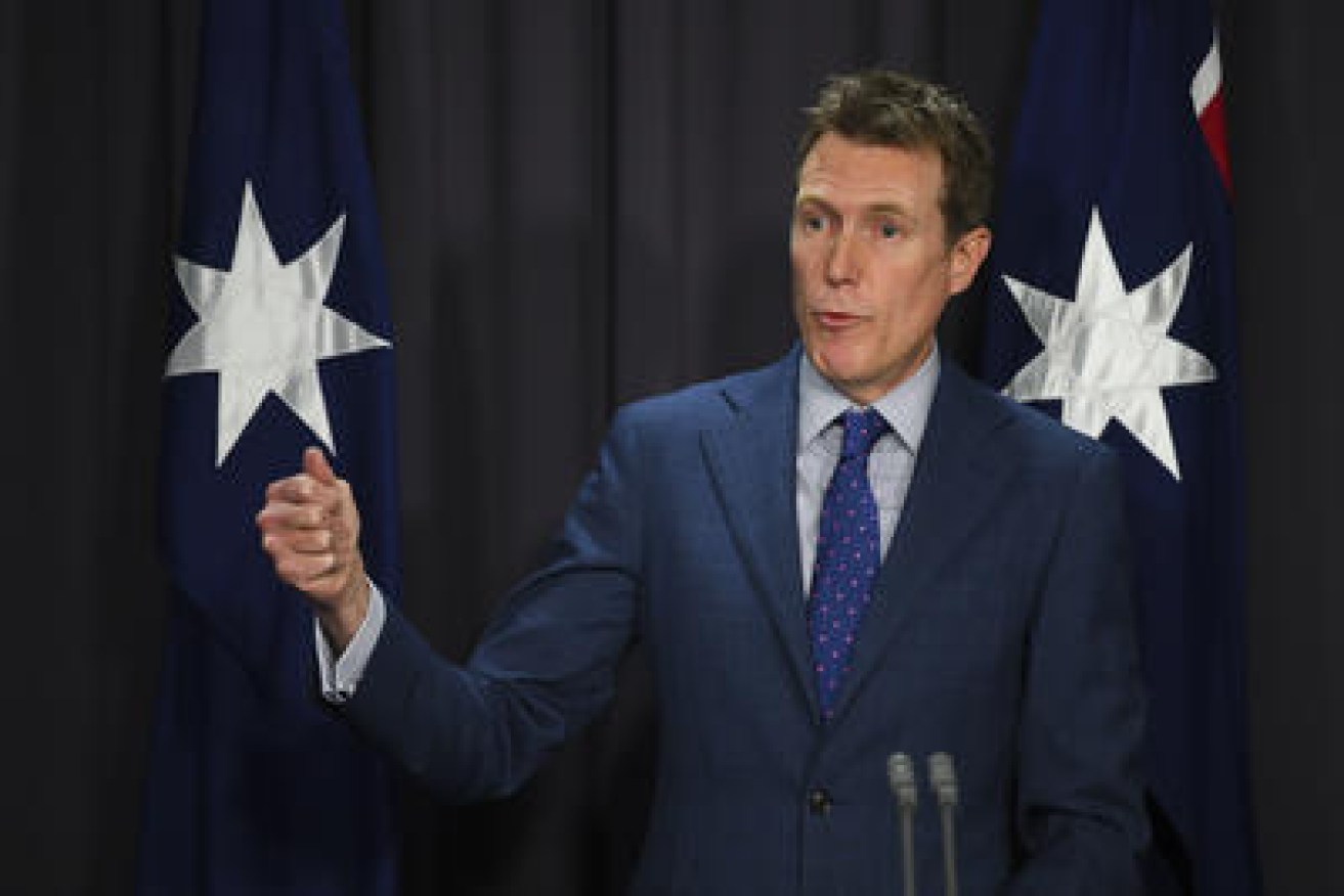Attorney-General Christian Porter speaks to the media during a press conference at Parliament House on Monday afternoon.