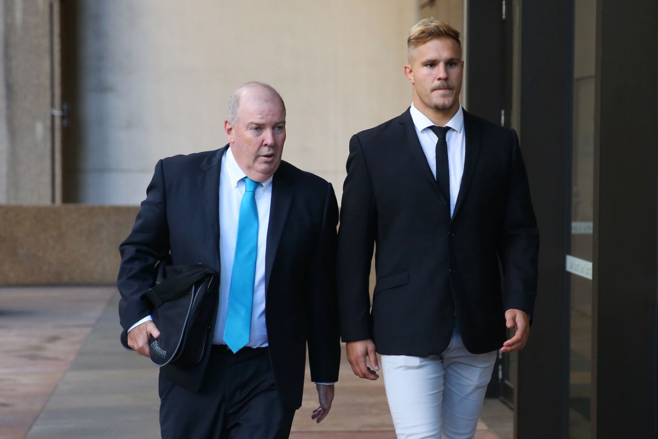 Messages sent out by Jack de Belin's alleged rape victim have been read to a NSW jury.
