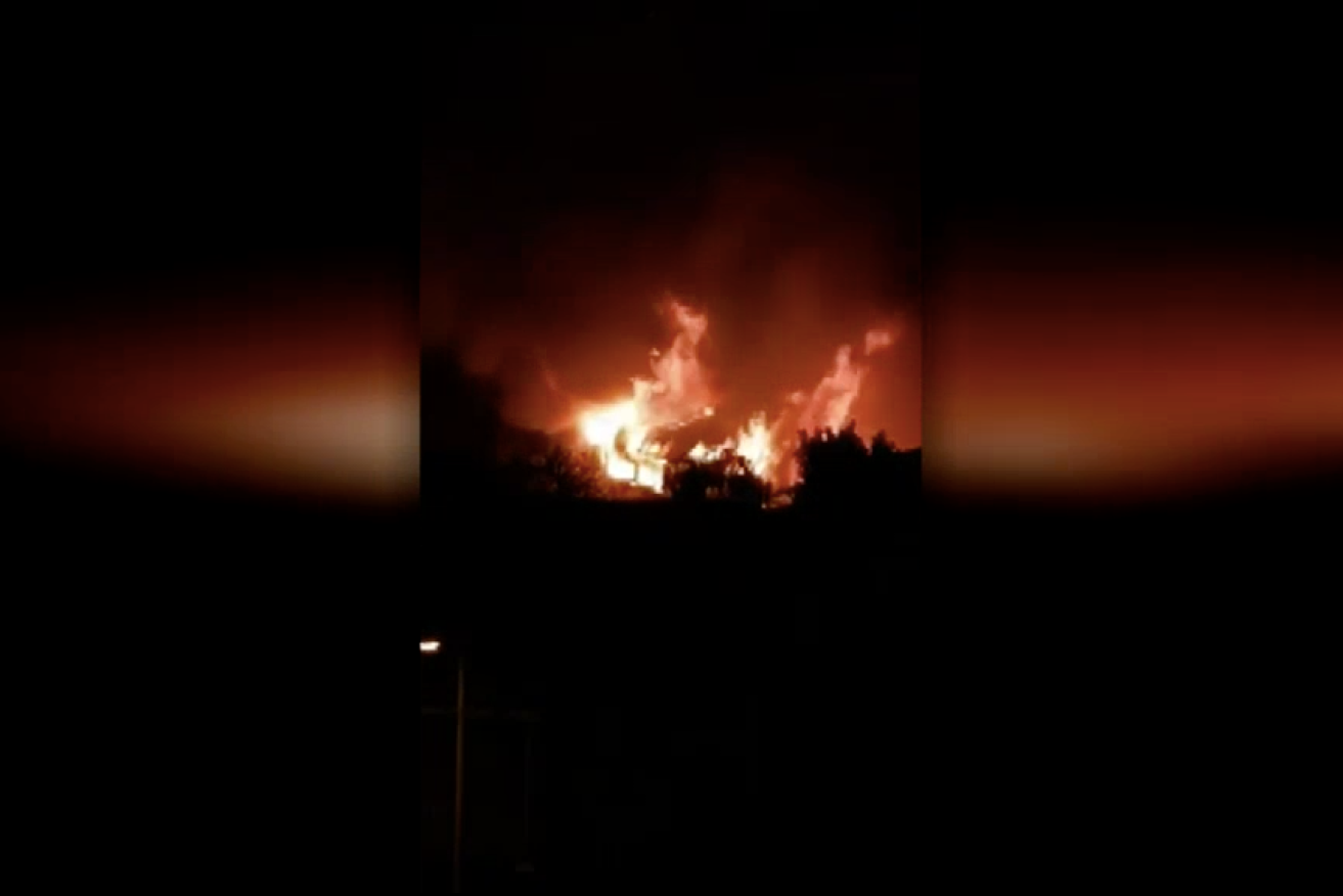 A nearby resident captured vision of the house fire at Kangaroo Point.
